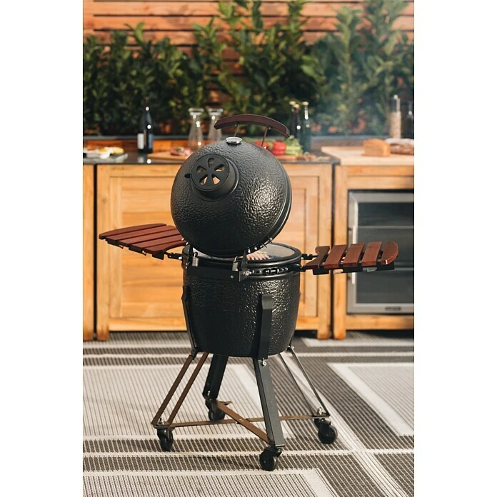 BAUHAUS Kingstone Holzkohlegrill Kamado 38 Schwarz, Hauptgrillfläche: Ø 38,3 Cm 7 BAUHAUS Kingstone Holzkohlegrill Kamado 38 Schwarz, Hauptgrillfläche: Ø 38,3 Cm – Bild 5