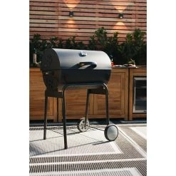 BAUHAUS Grillstar Holzkohlegrill Grilltonne L X B X H: 71 X 109 X 87 Cm, Schwarz, Hauptgrillfläche: 64 X 43 Cm -Bauhaus Shop 12 1700