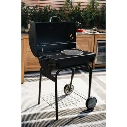BAUHAUS Grillstar Holzkohlegrill Grilltonne L X B X H: 71 X 109 X 87 Cm, Schwarz, Hauptgrillfläche: 64 X 43 Cm -Bauhaus Shop 12 1702