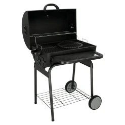 BAUHAUS Grillstar Holzkohlegrill Grilltonne L X B X H: 71 X 109 X 87 Cm, Schwarz, Hauptgrillfläche: 64 X 43 Cm -Bauhaus Shop 12 1704