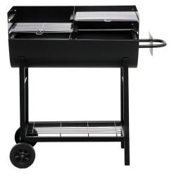 BAUHAUS Tepro Holzkohlegrill Detroit Schwarz, Hauptgrillfläche: 2 X 35 X 37 Cm