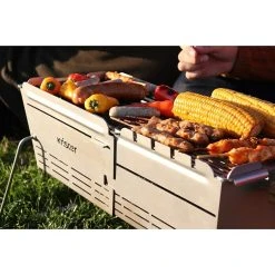 BAUHAUS Knister Holzkohlegrill Premium Silbergrau, Hauptgrillfläche: 22 X 28 -52 Cm -Bauhaus Shop 12 1801