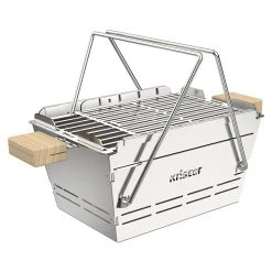 BAUHAUS Knister Holzkohlegrill Premium Silbergrau, Hauptgrillfläche: 22 X 28 -52 Cm -Bauhaus Shop 12 1804