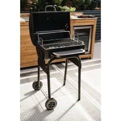 BAUHAUS Grillstar Holzkohlegrill Grilltonne L X B X H: 66 X 68 X 109 Cm, Schwarz, Hauptgrillfläche: 36,7 X 45 Cm -Bauhaus Shop 12 1839