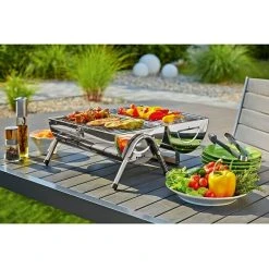 BAUHAUS Grillstar Tischgrill Dallas Hauptgrillfläche: 2 X 34 X 22 Cm, Silber -Bauhaus Shop 12 1869