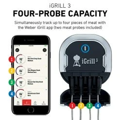 BAUHAUS Weber Grill-Thermometer IGrill 3 Messbereich: -30 - 300, Bluetooth, 2 Messfühler -Bauhaus Shop 12 197