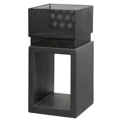 BAUHAUS Elite Feuerkorb Grau/Schwarz, L X B X H: 44 X 44 X 85,5 Cm