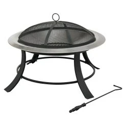 BAUHAUS Tepro Feuerschale Silver City Ø X H: 74 X 50 Cm, Edelstahl, Silber